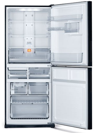 Mitsubishi 421L 2-Door Refrigerator (Glass Black)