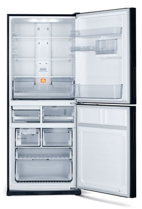 Mitsubishi 421L 2-Door Refrigerator (Glass Black)