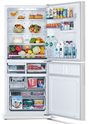 Mitsubishi 421L 2-Door Refrigerator (Glass White)