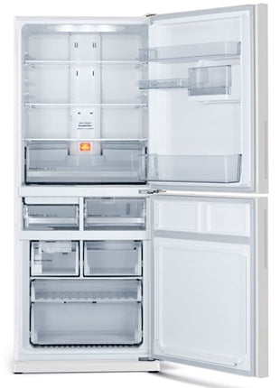 Mitsubishi 421L 2-Door Refrigerator (Glass White)