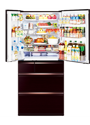 Mitsubishi 700L 6-Door Refrigerator (Glass Brown)