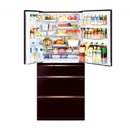 Mitsubishi 700L 6-Door Refrigerator (Glass Brown)