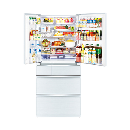 Mitsubishi 700L 6-Door Refrigerator (Glass White)