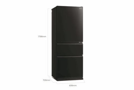 Mitsubishi 450L Multi-Door Refrigerator (Glass Black)