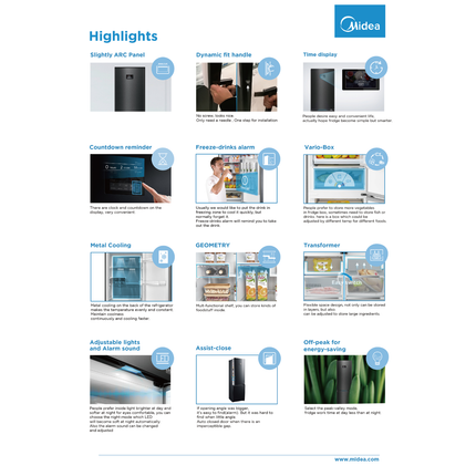 Midea 320L Bottom Mounted Fridge