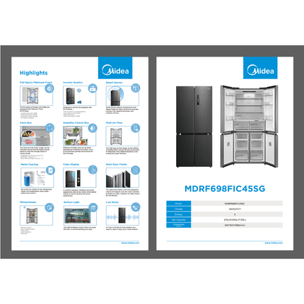 Midea 518L French Door Refrigerator
