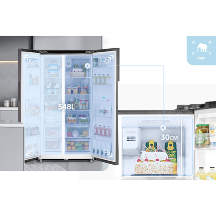 Midea 548L Side By Side Refrigerator White