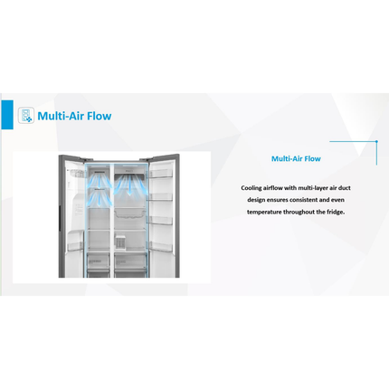 Midea 574L Side by Side Refrigerator with Ice Maker