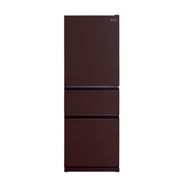 Mitsubishi 328L 3-Door Refrigerator (Glass Brown)
