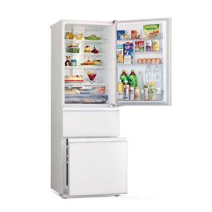 Mitsubishi 363L 3-Door Refrigerator (Glass White)