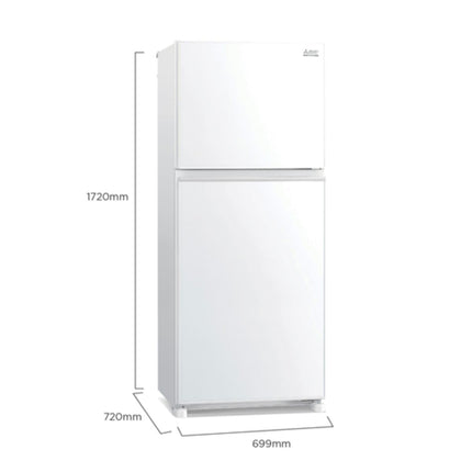 Mitsubishi 378L 2-Door Refrigerator (Glass White)