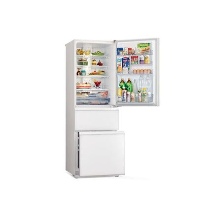 Mitsubishi 328L 3-Door Refrigerator (Glass White)