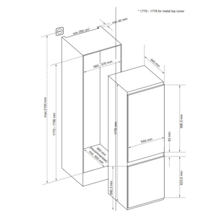 Brandt 242L Integrated Fridge