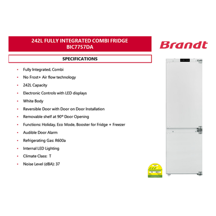 Brandt 242L Integrated Fridge