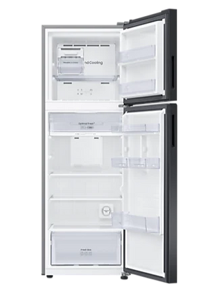 Samsung 345L Inverter Compressor Two Door Top Freezer Refrigerator (Clean Black)