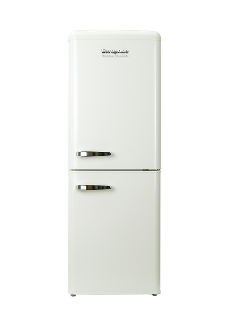 EuropAce 170L Retro 2-Door Fridge (Ivory White)