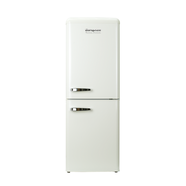 EuropAce 170L Retro 2-Door Fridge (Ivory White)
