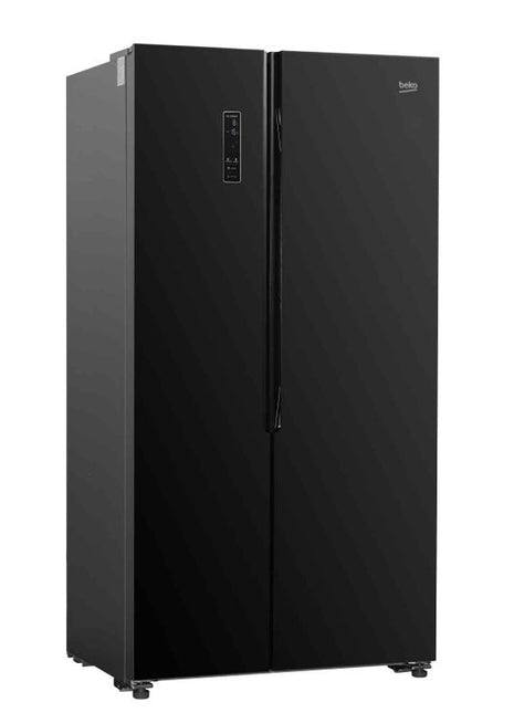 Beko 563L Side by Side Refrigerator (Black-Glass) GNO563E40HFGSG