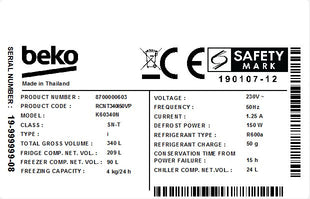 Beko 340L Bottom Freezer Two Door Refrigerator (Platinum Inox) RCNT340I50VP